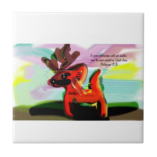 jesus love us ceramic tile (Front)