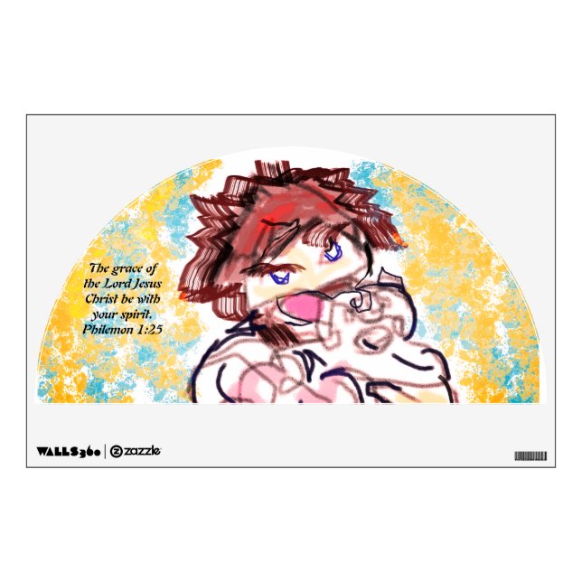 Jesus love us joy  wall decal (Front)