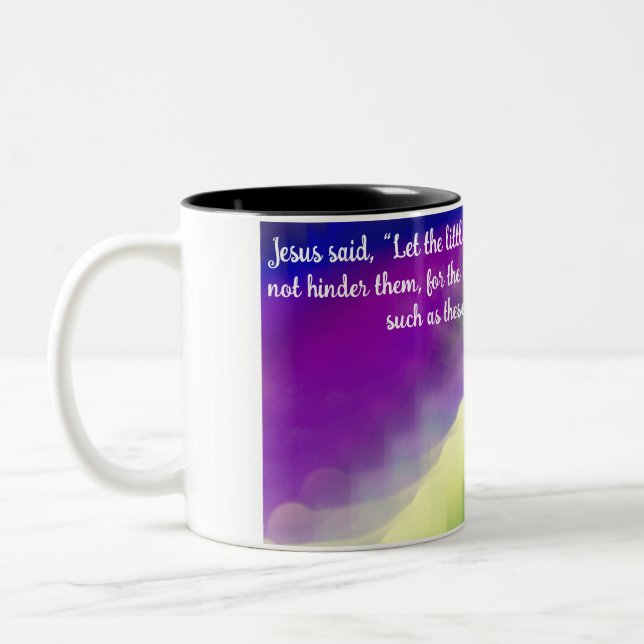 jesus love us  Two-Tone coffee mug (Left)