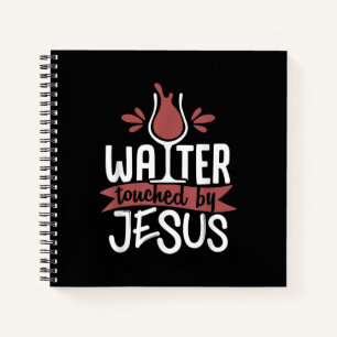 Jesus Love Water Touched By Jesus Christmas Wine Notebook
