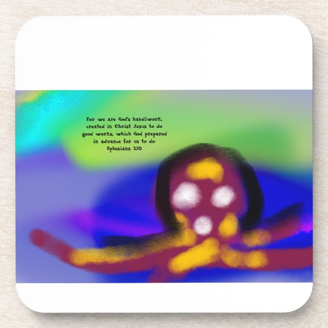 jesus  love work beverage coaster (Front)