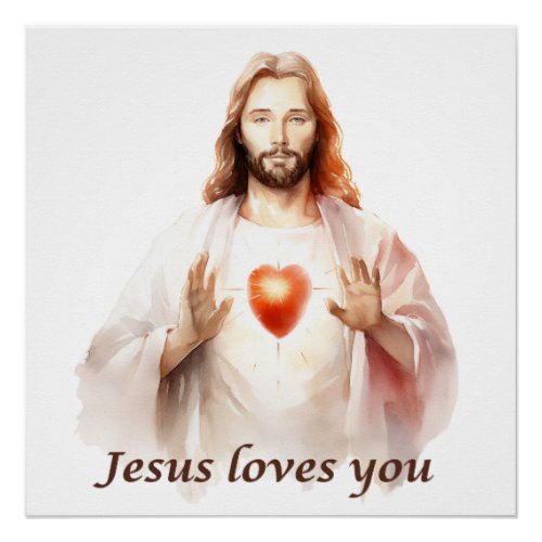 Jesus love you Christian glossy print