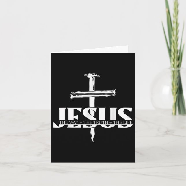 Jesus Lovers Christian Faith Religion Nail Cross  Card (Front)