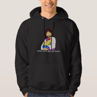 Jesus Loves All His Sheep Gay Pride Queer Christia Hoodie