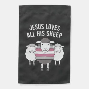 Jesus Loves All His Sheep LGBT Pride Month Garden Flag