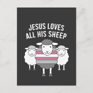 Jesus Loves All His Sheep LGBT Pride Month Invitation Postcard