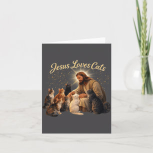 Jesus Loves Cats Christian Cat Lover Jesus Hugs Ca Card
