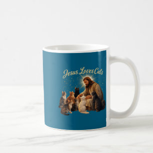 Jesus Loves Cats Christian Cat Lover Jesus Hugs Ca Coffee Mug