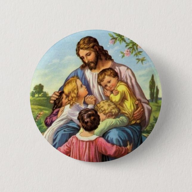 Jesus Loves Children Button (Front)