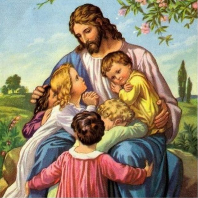 Jesus Loves Children Photo Sculpture (Front)