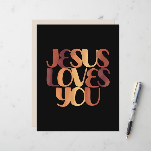 Jesus Loves Christian Typography Design (Front/Back In Situ)