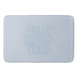 Jesus Loves Christian Typography Design Bath Mat