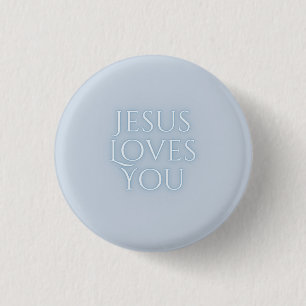 Jesus Loves Christian Typography Design  Button