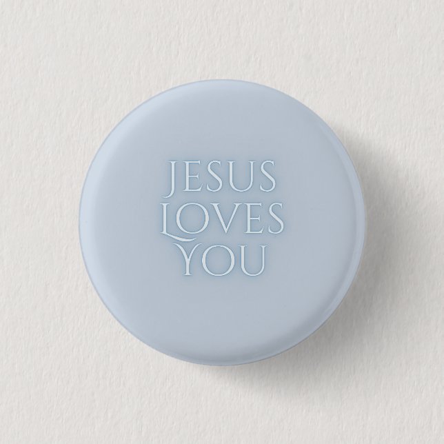 Jesus Loves Christian Typography Design  Button (Front)