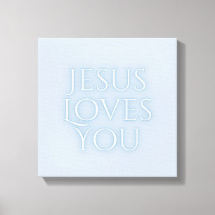 Jesus Loves Christian Typography Design  Canvas Print