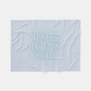 Jesus Loves Christian Typography Design Fleece Blanket