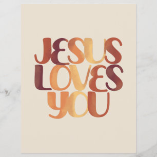 Jesus Loves Christian Typography Design  Flyer