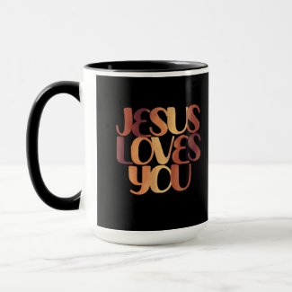 Jesus Loves Christian Typography Design 