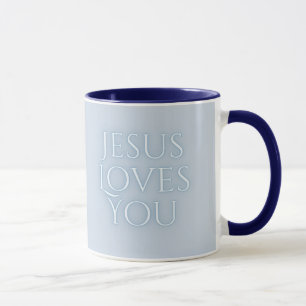 Jesus Loves Christian Typography Design Mug