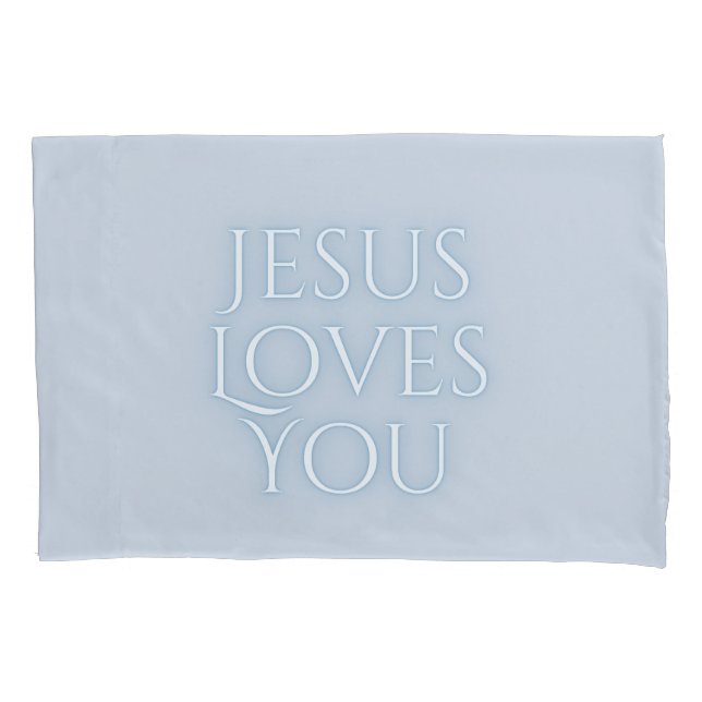 Jesus Loves Christian Typography Design  Pillow Case (Front)