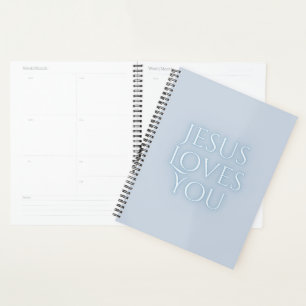 Jesus Loves Christian Typography Design  Planner