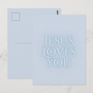 Jesus Loves Christian Typography Design Postcard