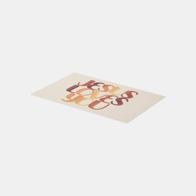 Jesus Loves Christian Typography Design  Rug (Angled)