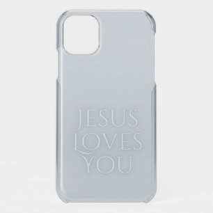 Jesus Loves Christian Typography Design  iPhone 11 Case