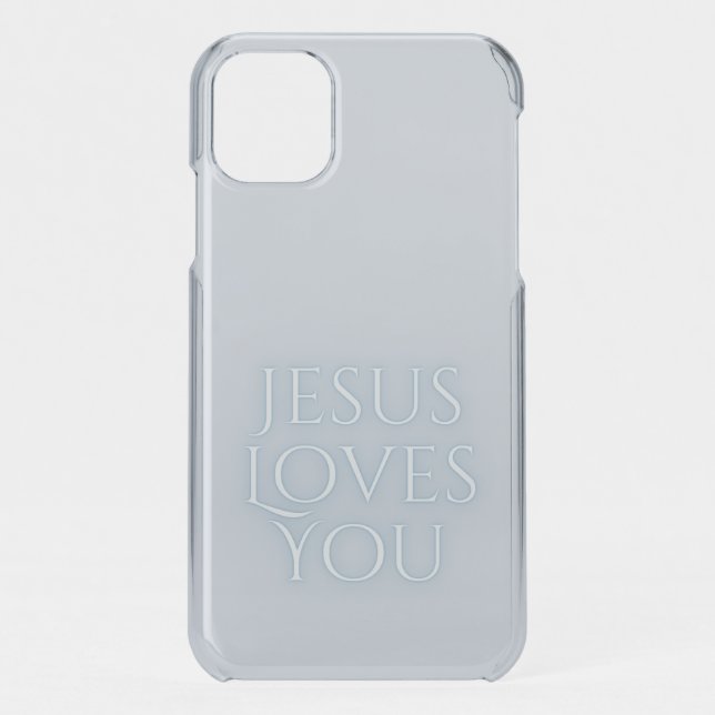 Jesus Loves Christian Typography Design  Uncommon iPhone Case (Back)