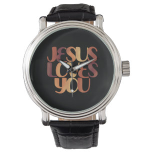 Jesus Loves Christian Typography Design  Watch