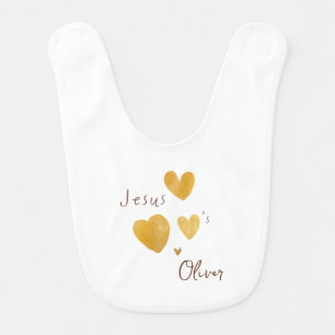 Jesus loves Custom Name Baby Bib modern