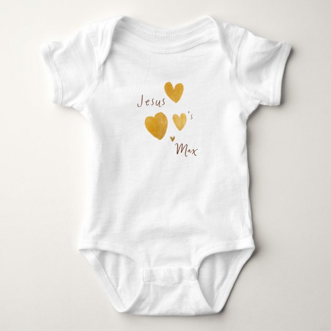 Jesus loves Custom Name Baby One-Piece Baby Bodysuit (Front)