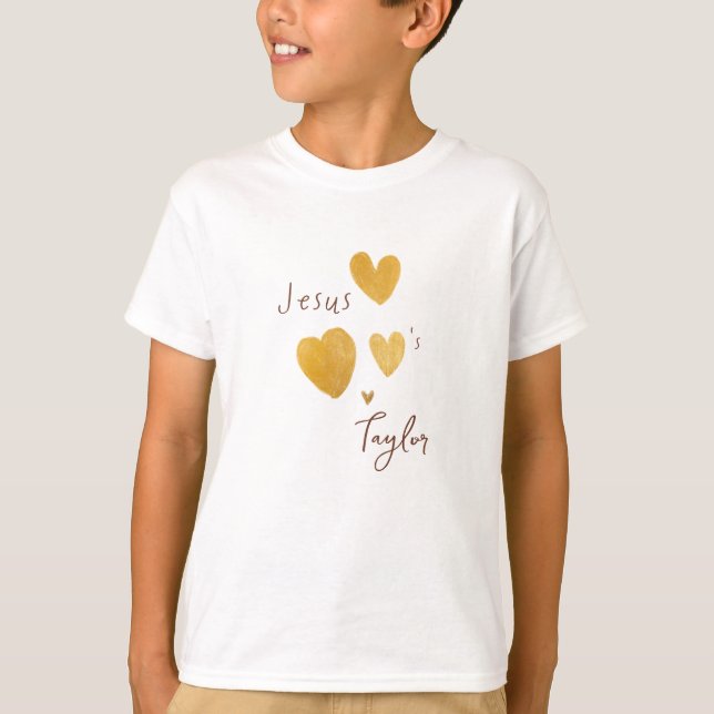 Jesus loves Custom Name Kids T-Shirt (Front)