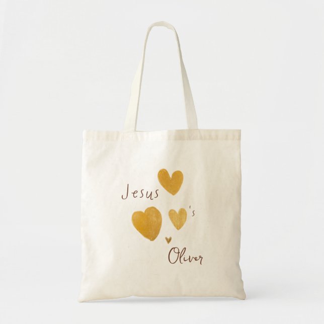 Jesus loves Custom Name Totes & Bags modern (Front)