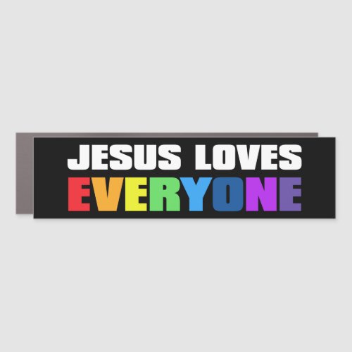 Jesus Loves Everyone Christian LGBTQ Bumper Car Magnet