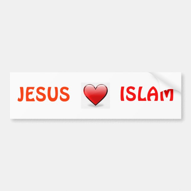 JESUS LOVES ISLAM BUMPER STICKER (Front)