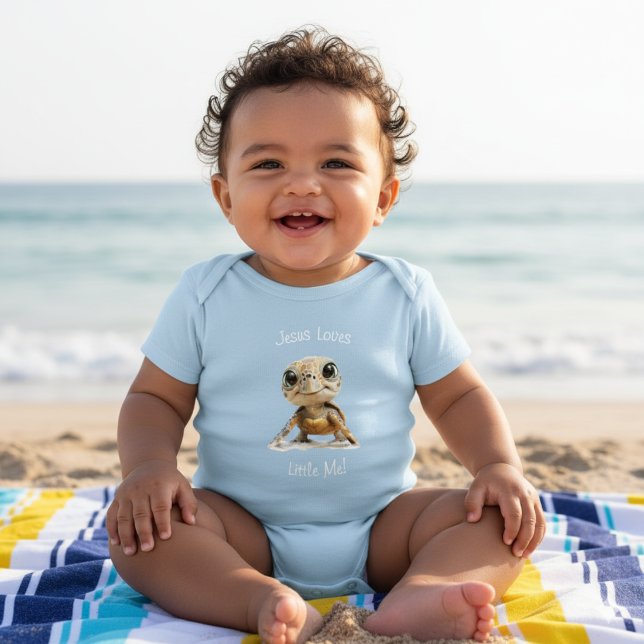 Jesus Loves Little Me one-piece Baby Bodysuit (Creator Uploaded)