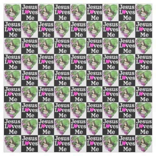 JESUS LOVES ME AND I LOVE JESUS CHRISTIAN FABRIC