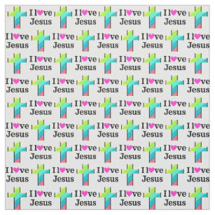 JESUS LOVES ME AND I LOVE JESUS FABRIC