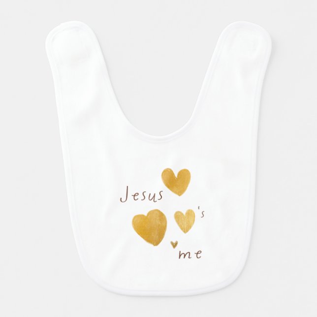 Jesus loves me. Baby Bib. modern Bib (Front)