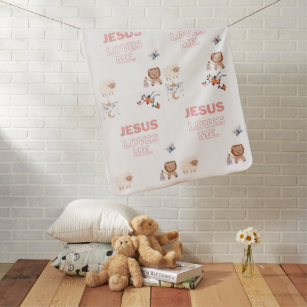 Jesus loves me online baby blanket