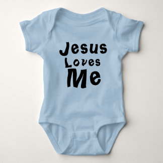 Jesus Loves Me Baby Boy Blue Bodysuit One-Piece