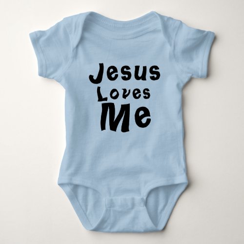Jesus Loves Me Baby Boy Blue Bodysuit One_Piece