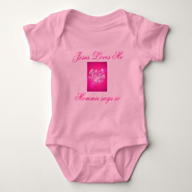 Jesus Loves Me Baby Onsie Baby Bodysuit (Front)