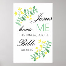 Jesus loves me - baby room poster