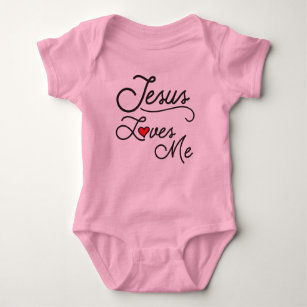 Jesus Loves Me Baby Shirt with Heart