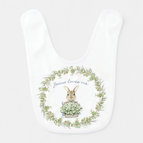 Jesus loves me Bunny Baby Bib