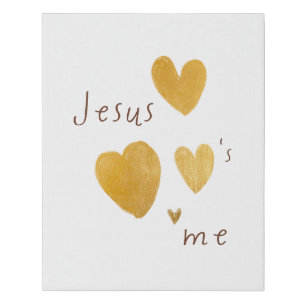 Jesus loves me. Canvas Art. modern hearts