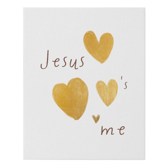 Jesus loves me. Canvas Art. modern hearts  (Front)