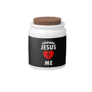 Jesus Loves ME Christen Religious Candy Jar